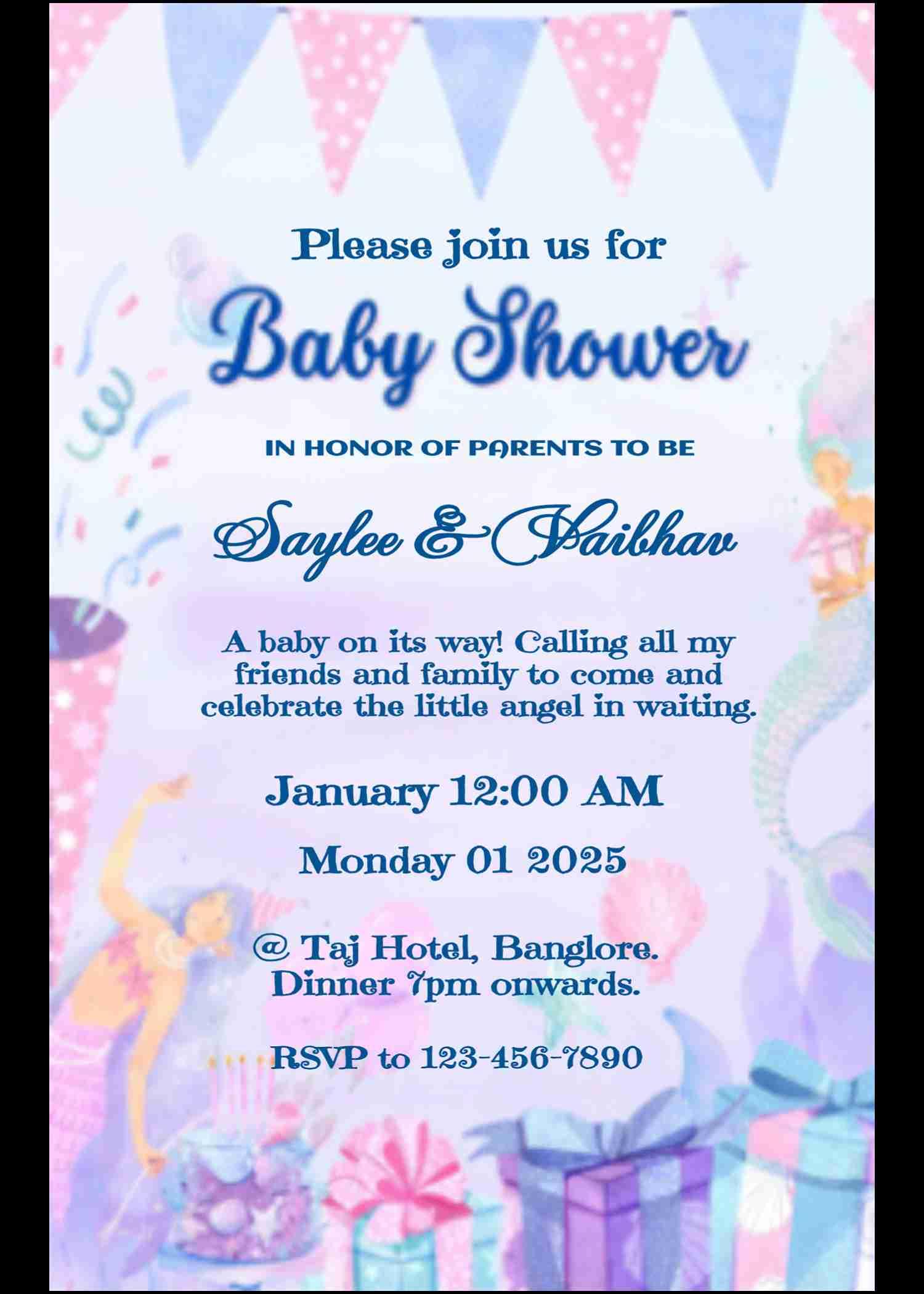 Teddy bear baby shower invitation card - easyinvite