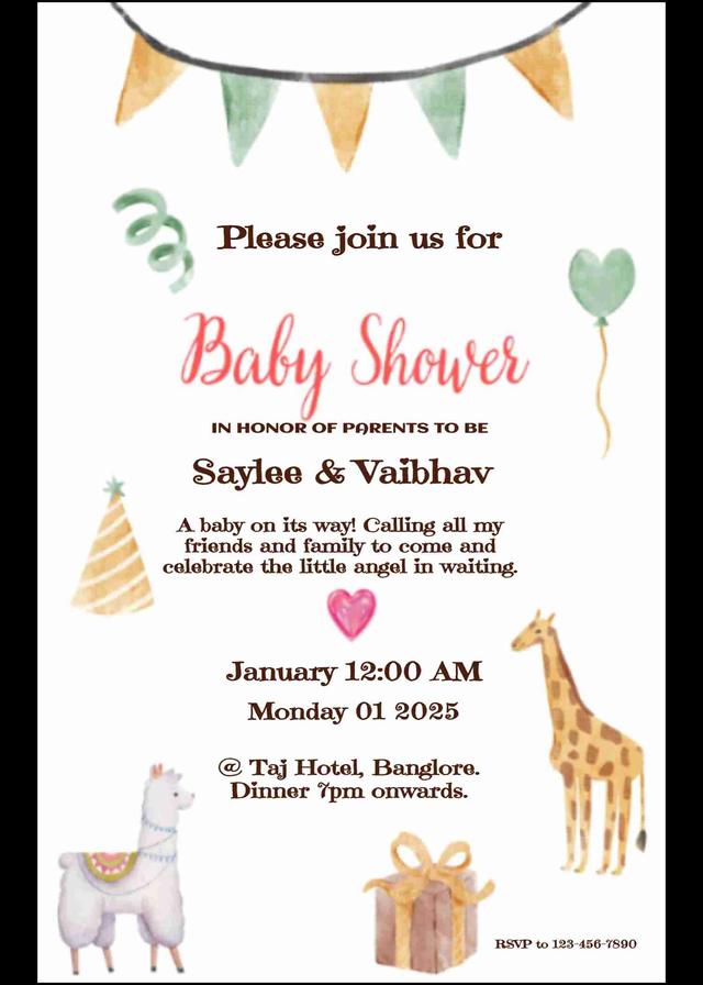 Vintage-inspired baby shower invitation card - easyinvite