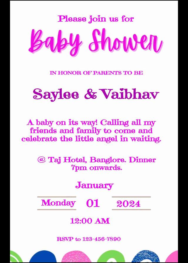 Whimsical baby shower invitation card - easyinvite