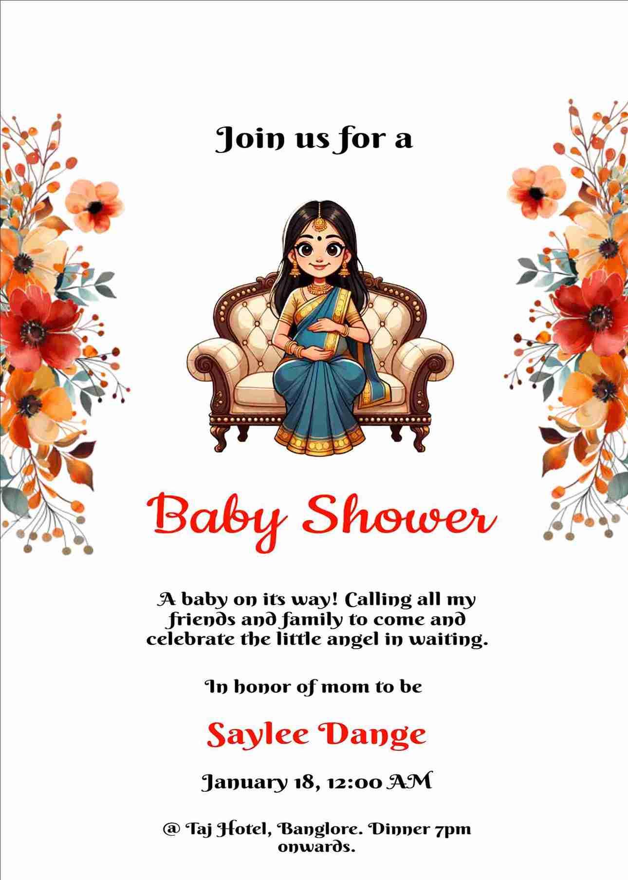Baby shower invitation card free online
