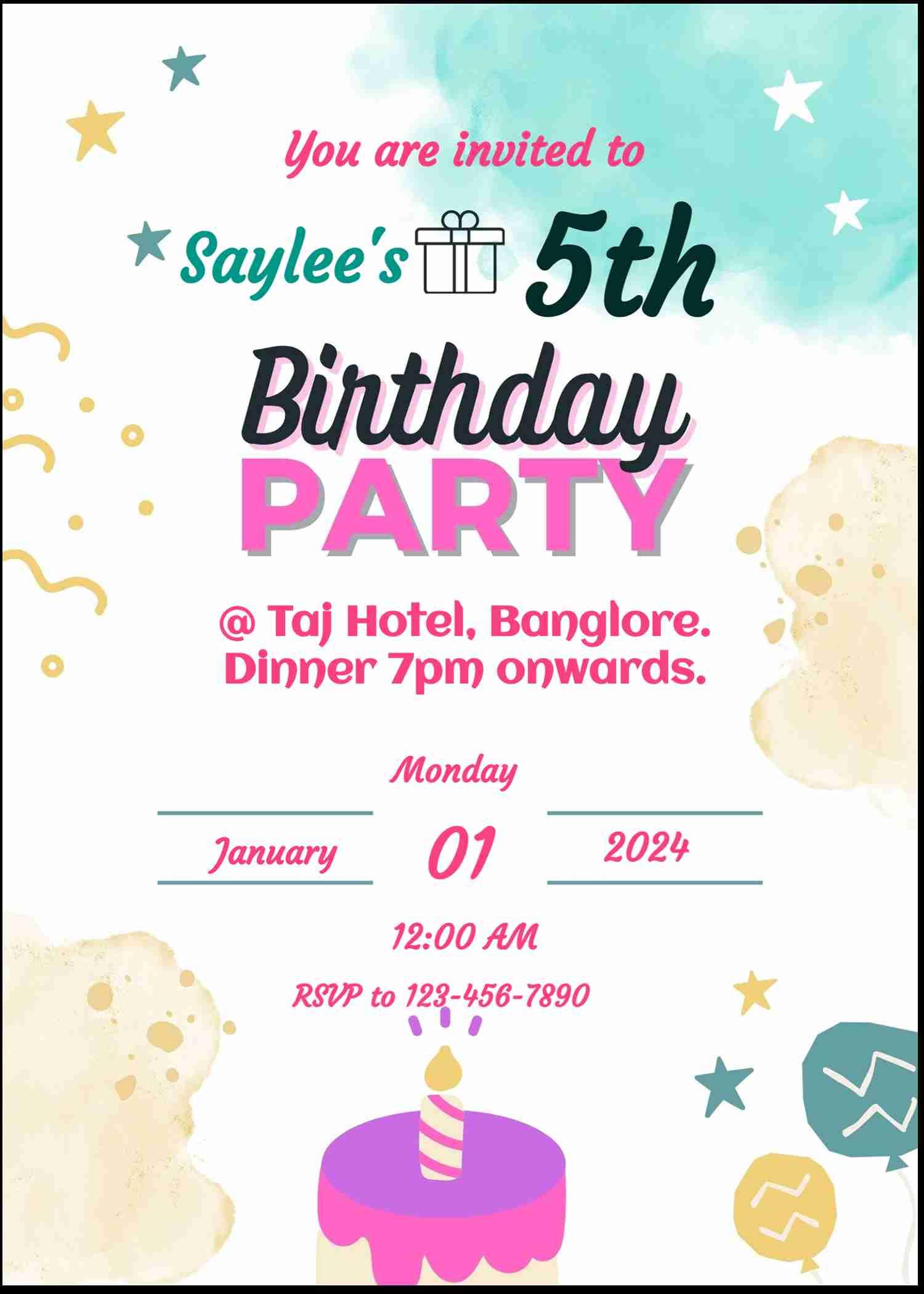 Customize birthday invitations online - easyinvite