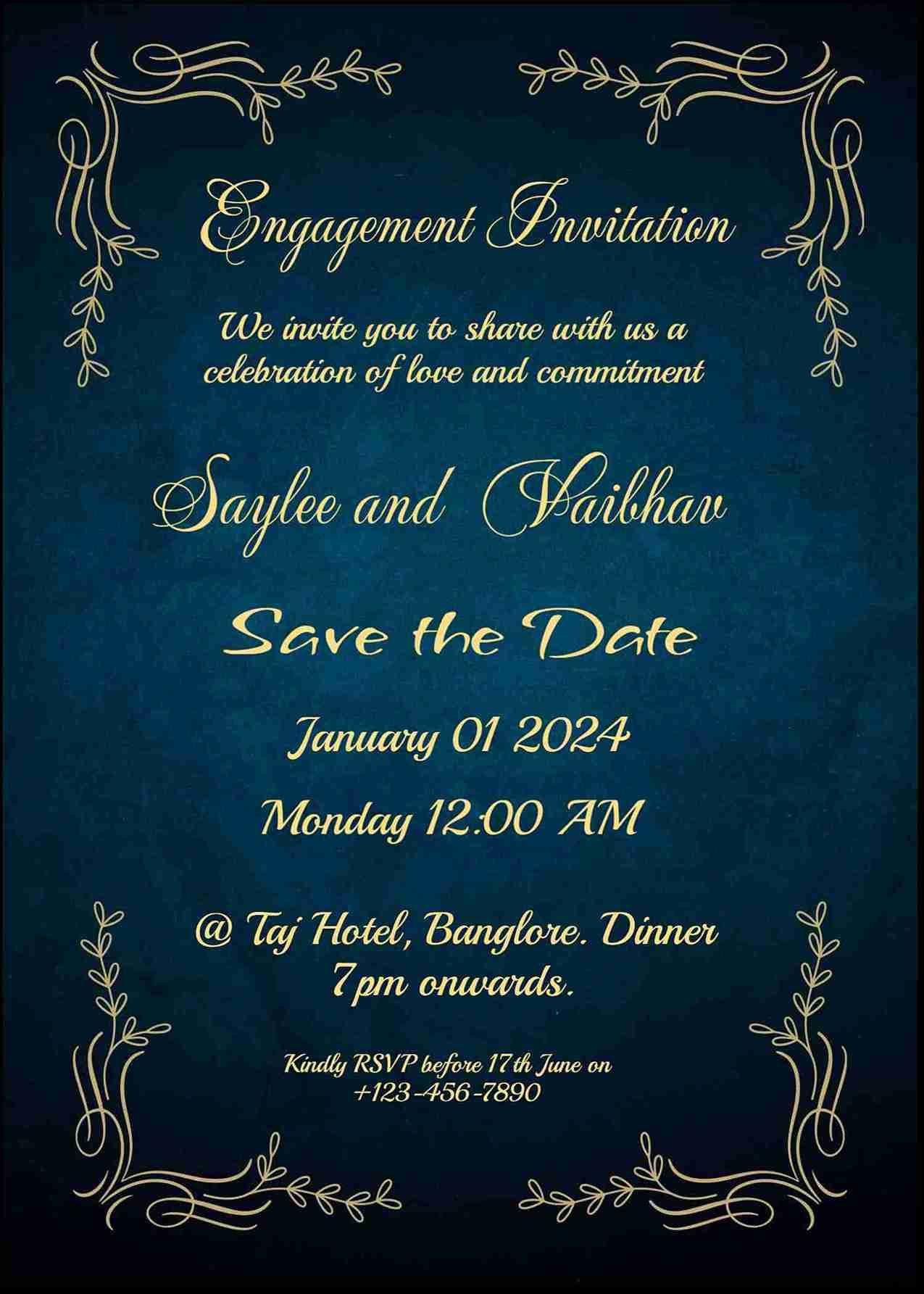 Create engagement invitation card for free