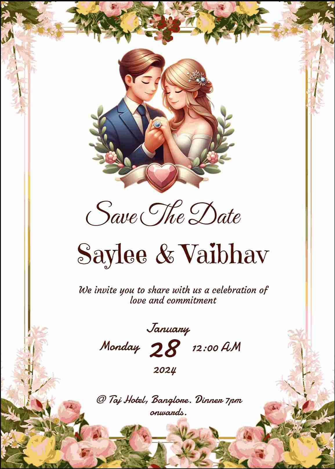 Rustic engagement invitation - edit with ease!