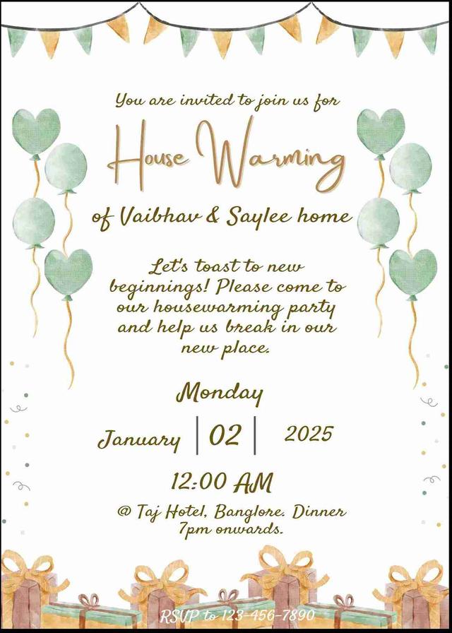 Personalized housewarming invitations - free and easy!