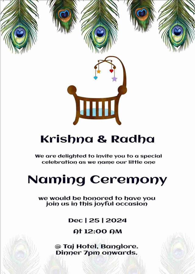 Create free naming ceremony invites online