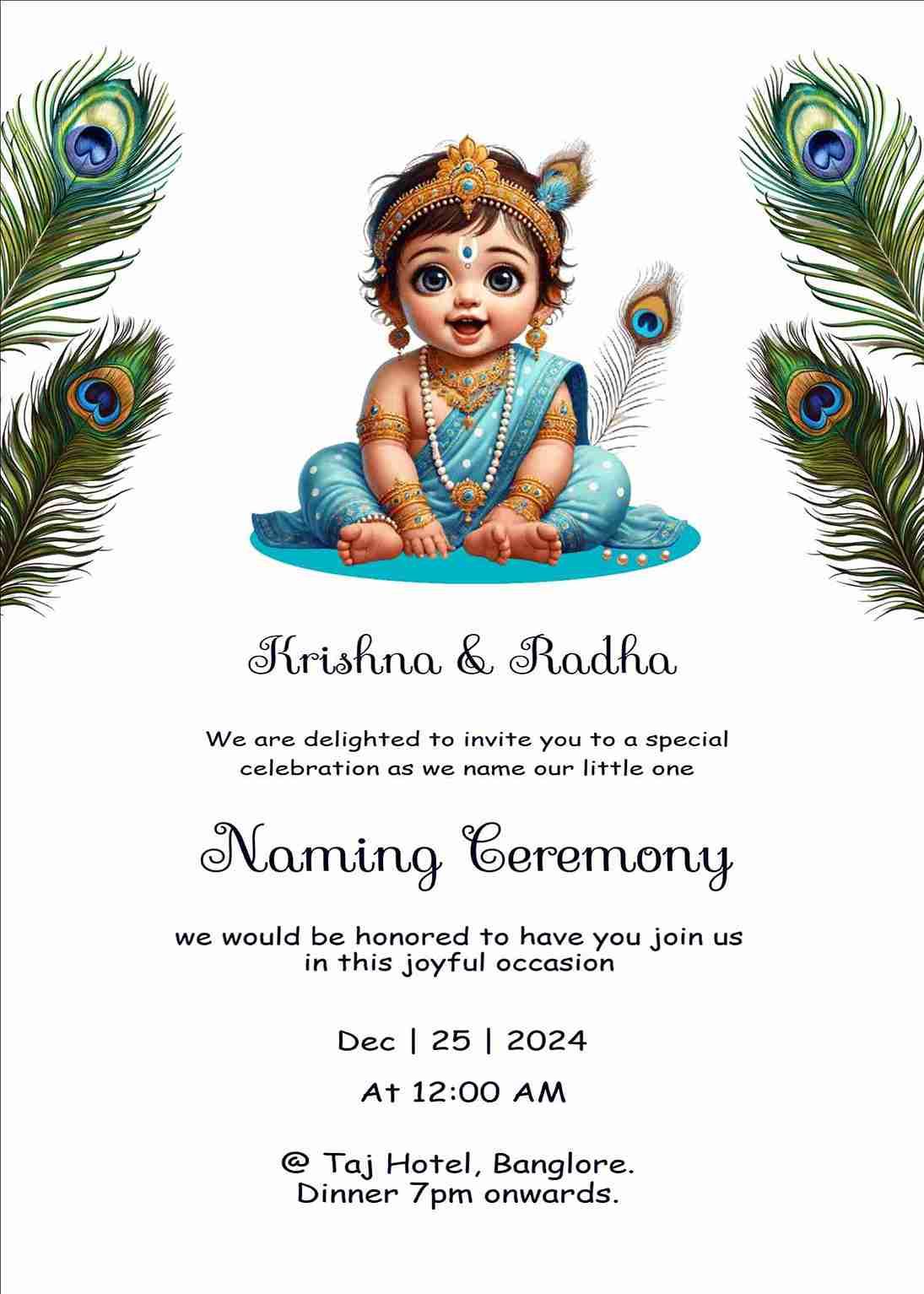 Make naming ceremony invites free online