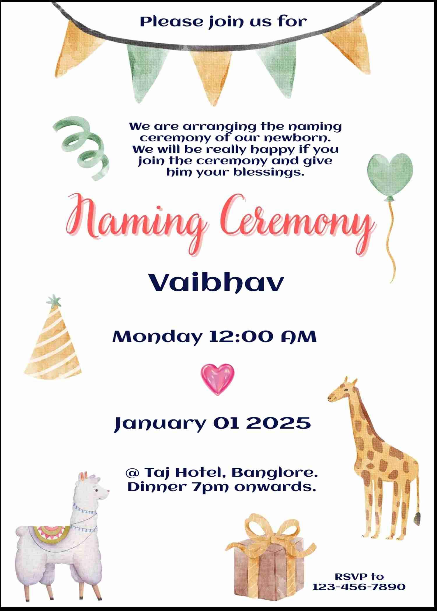 How to make naming ceremony invitation video