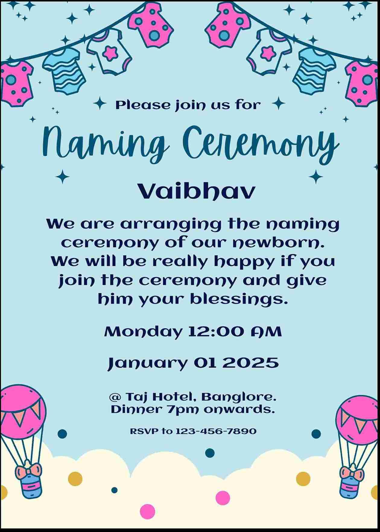 Naming ceremony invitation card design free