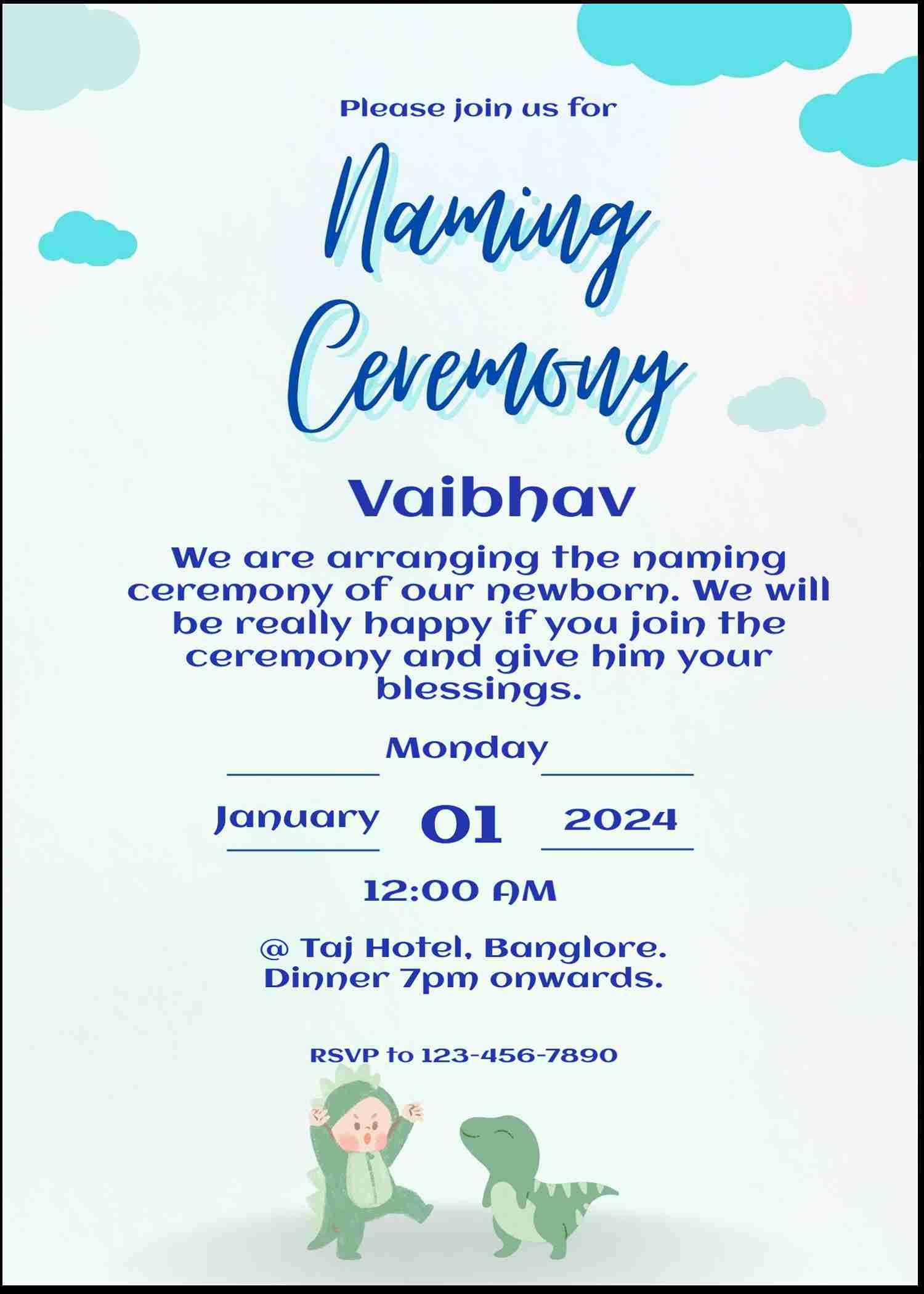Naming ceremony invitation card free download